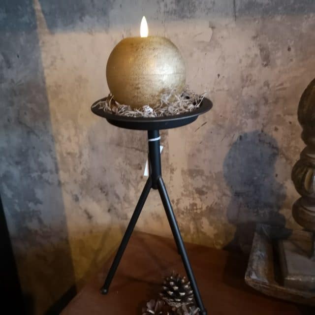 Kaarsen Standaard Op Voet Zwart Metaal