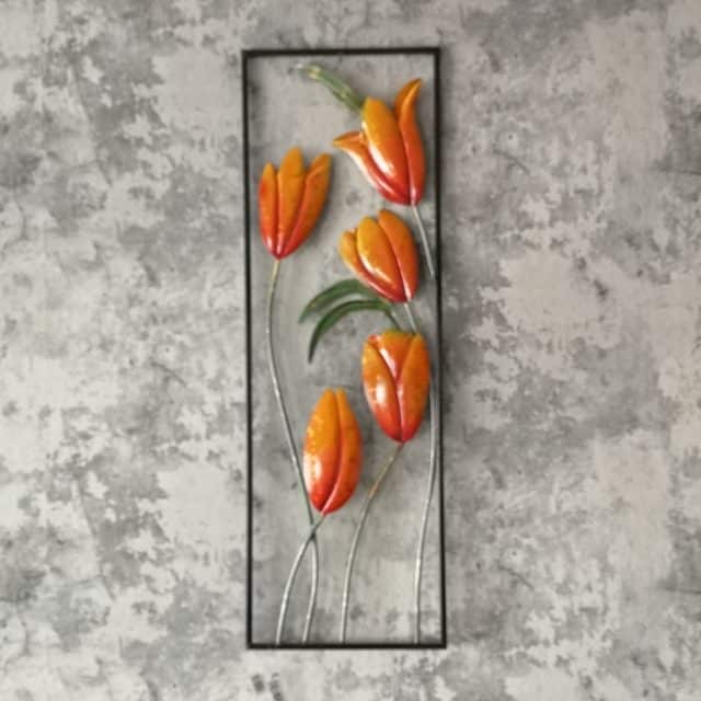 Metalen Wand Decoratie Tulpen 32265