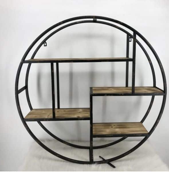 Wandrek Zwart Met Hout Rond