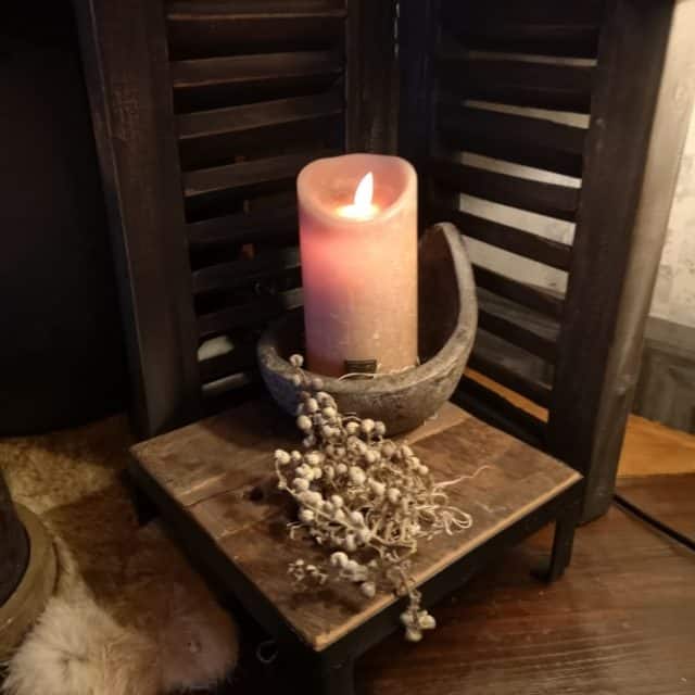 Led Kaars Amber Flame M