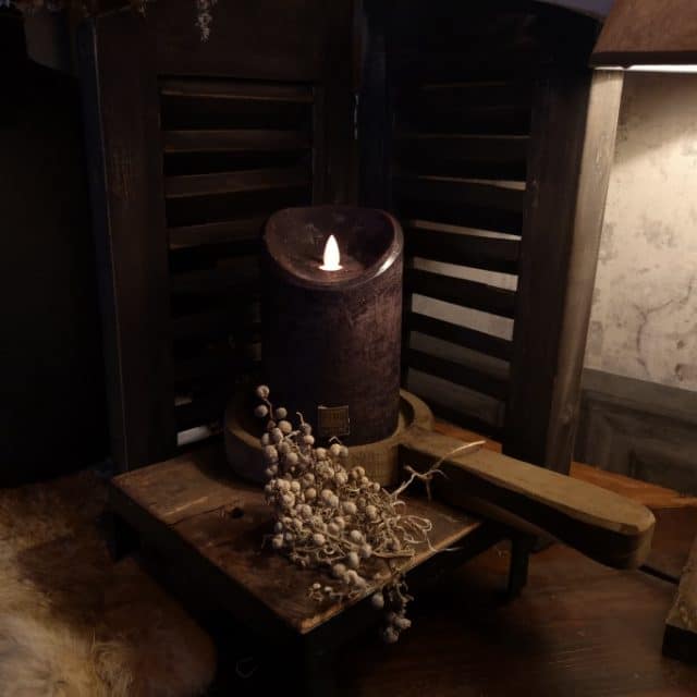 Led Kaars Zwart Flame L