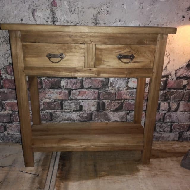 Side Table Hout 2 Lade 2 Laags