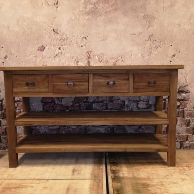 Side Table Hout 4 Lade 3 Laags