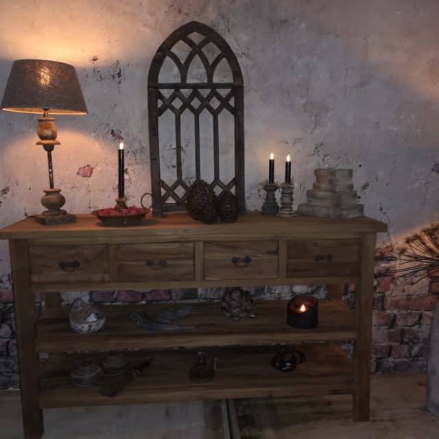 Side Table Hout 4 Lade 3 Laags