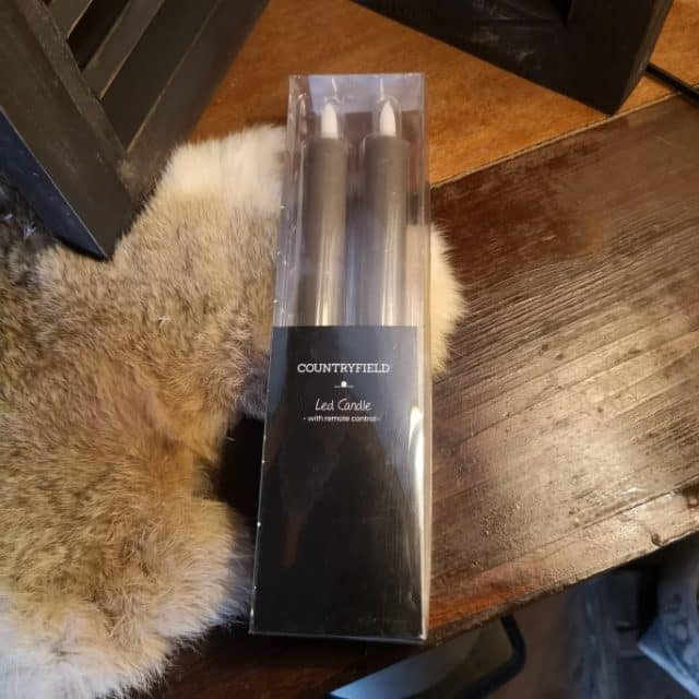 Led Kaars Diner 2 Stuks Grijs Met Afstandsbediening 25cm