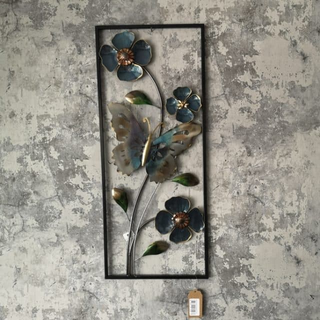 Wanddecoratie Vlinder Op Bloemen Art 32228