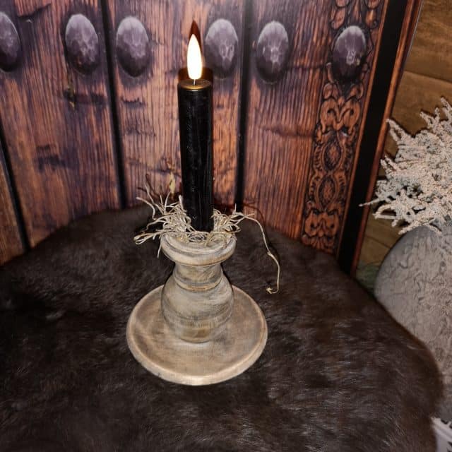Baluster Kandelaar Hout Lichtbruin Maat L