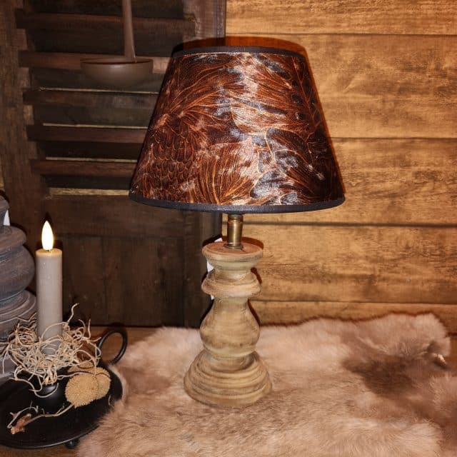 Kleine Tafellamp Met Geprint Velvet Lampenkapje