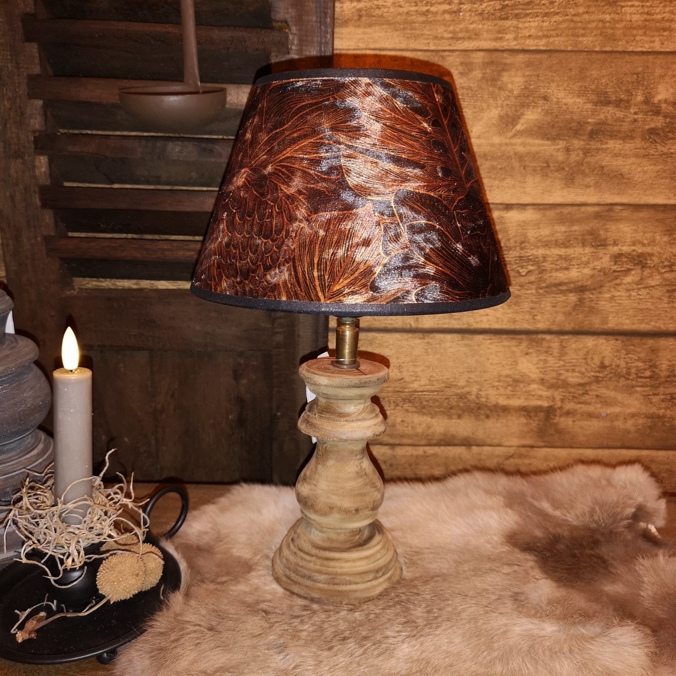 Bestel Kleine tafellamp geprint velvet online bij Home Decorations