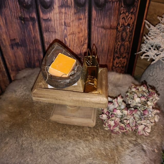 Houten Decoratie Amber Plateautje Op Voet 14 Cm Art 23 3162