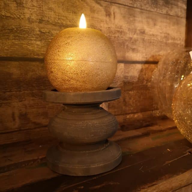 Bol Kaars Led Goud M Art 23 7625