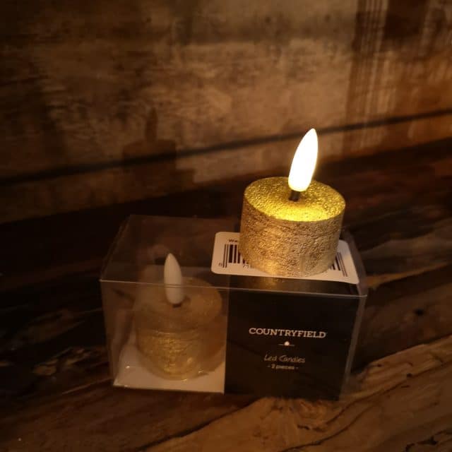 Led Waxine Licht Goud Set Van 2 Stuks Art 23 8731