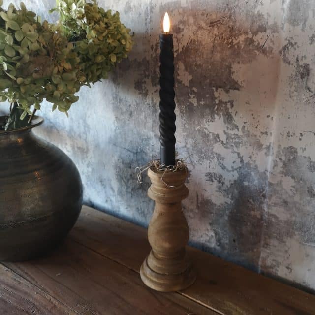 Kandelaar Baluster Bruin H20 X 9cm Art 23 6889