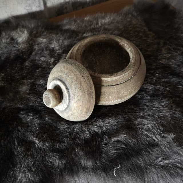 Houten Bolle Pot Met Deksel Klein Art 23 0783