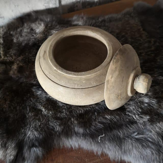 Houten Bolle Pot Met Deksel Middel Art 23 1777