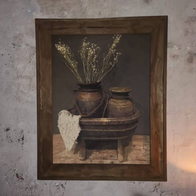 Houten Lijst Met Nostalgisch Doek Art 6479