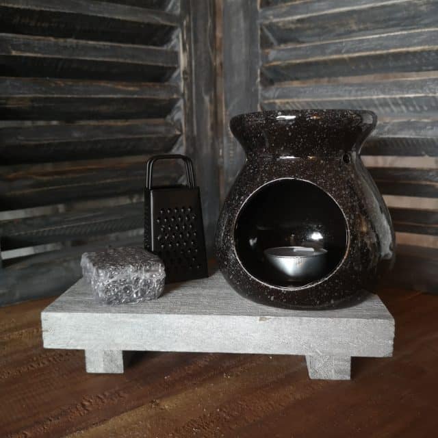 Kado Tip Geschenk Set Geurbrander Vesuvius Zwart