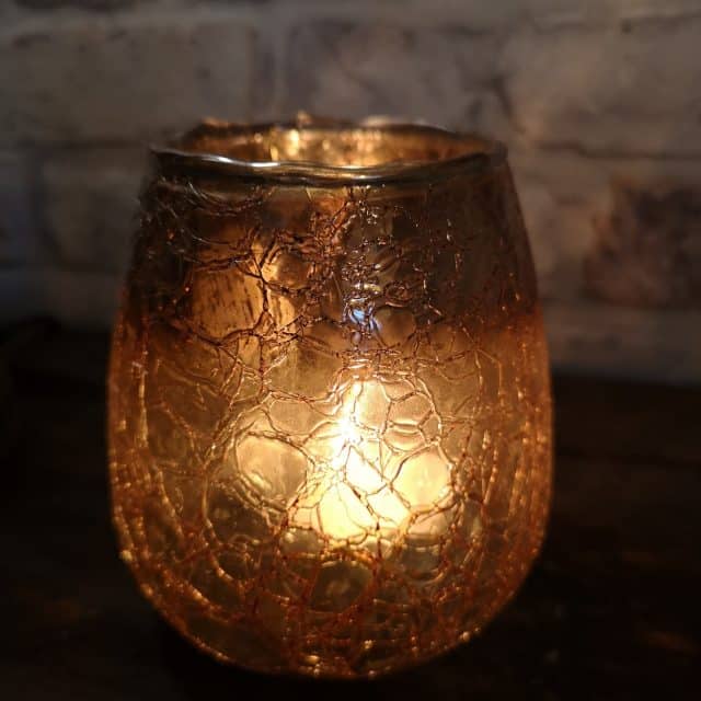 Glazen Windlichtje Bol Craquel Glas Goud