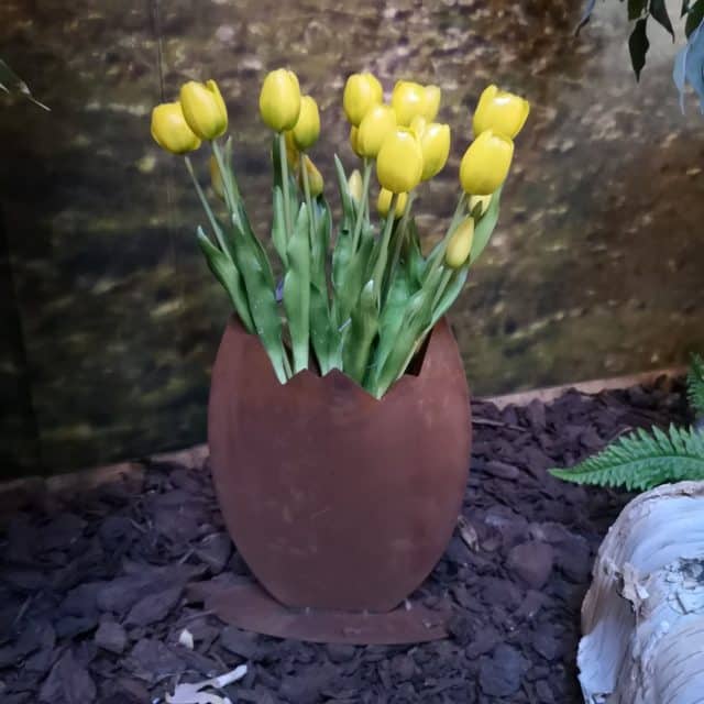 Handgemaakt Roest Metalen Ei Om Te Planten Hoog 32cm Van Edel Roest Art 3983