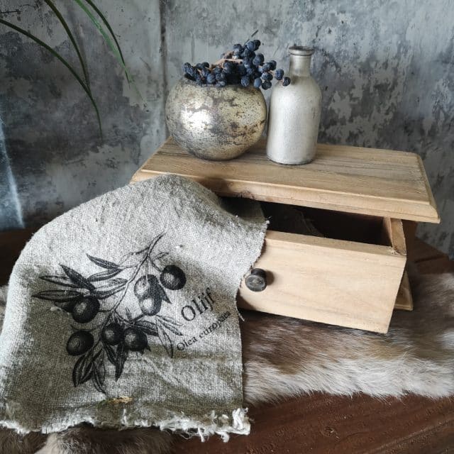 Houten Opbergkistje Met Lade Art 8542