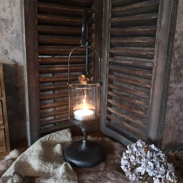 Windlicht Hangend Aan Metalen Standaard Met Vogel Art 24 8767