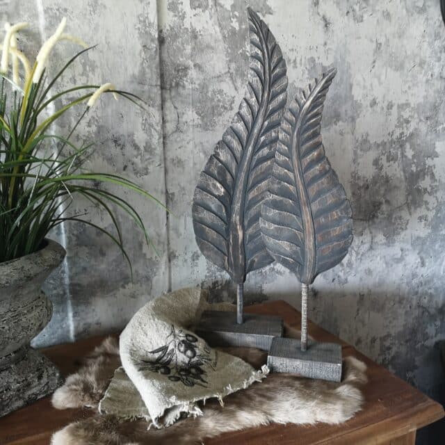 Houten Ornament Blad Groot Art 3699