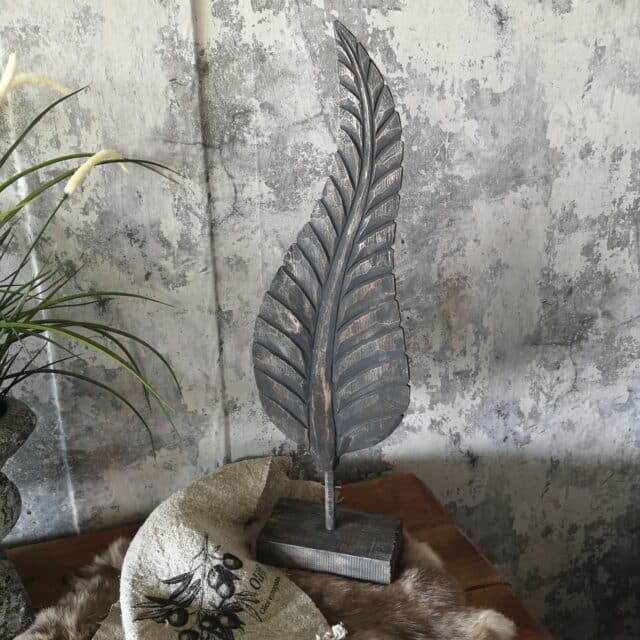 Houten Ornament Blad Groot Art 3699