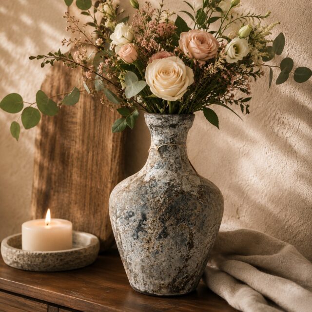 Vaas Aardwerk Grijs Met Smalle Hals Art 24 7706